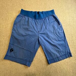 Black Diamond Men's Blue Nylon Chino Shorts Elastic Waist Pockets Logo Size L